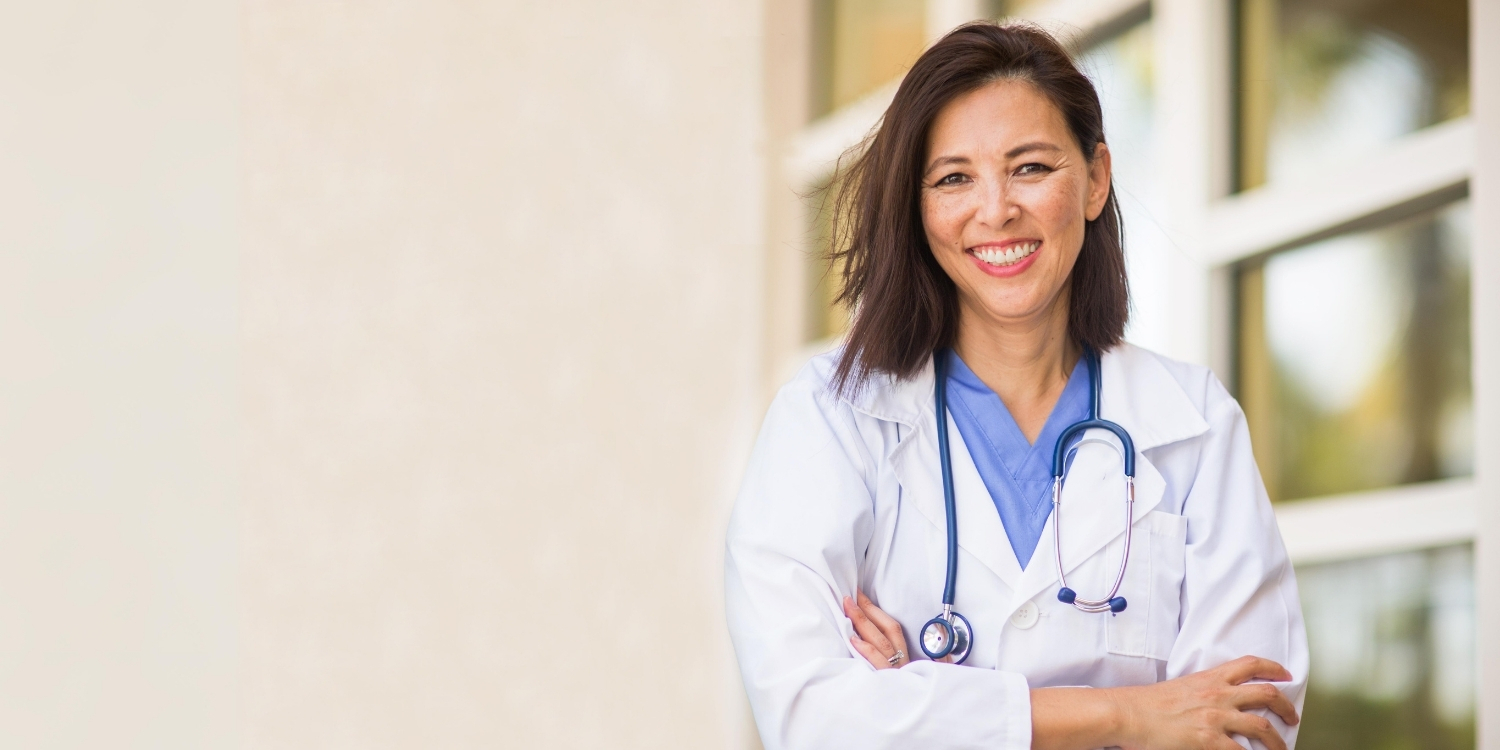Smiling clinician.