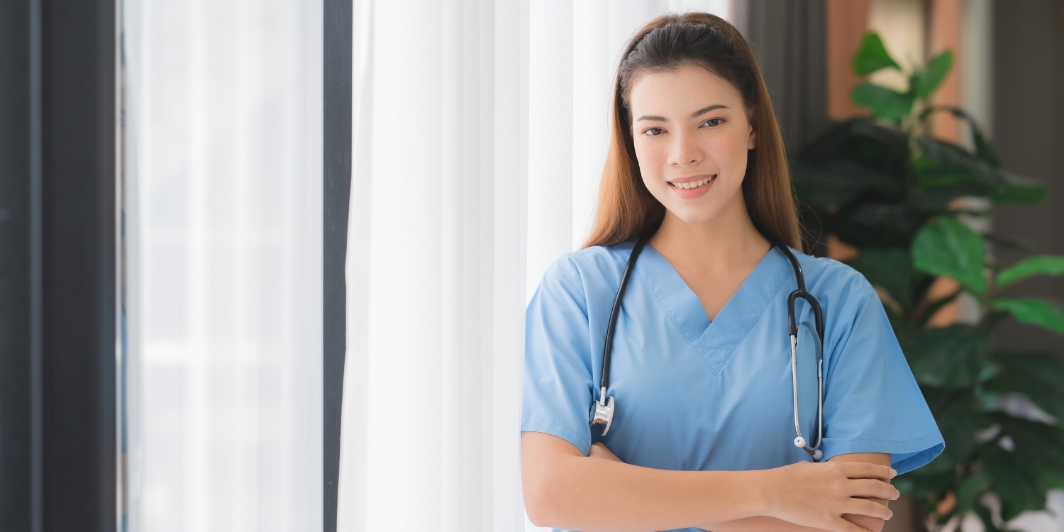 Smiling clinician.